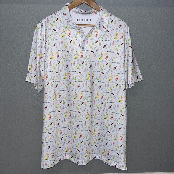 On the Rocks Other - ON THE ROCKS Brand Pre-Mixed Alcohol Drinks Cocktails Polo Shirt -NWOT - Size XL